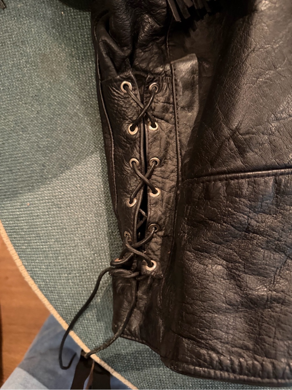 Harley-Davidson Black Leather Fringe Jacket - Picture 4 of 4